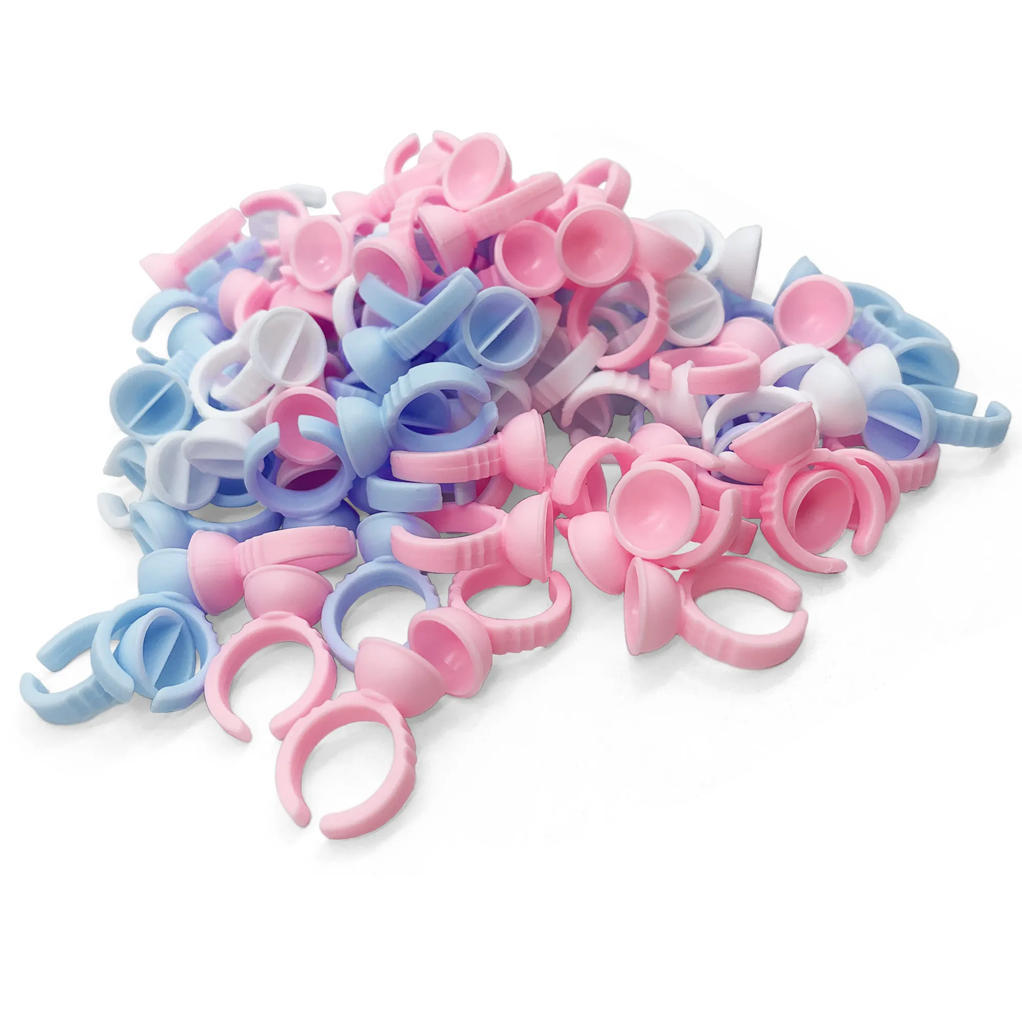 Disposable Eyelash Glue Fan Cup Rings Holder Pink Container Tattoo Pigment Eyelash Extension Tools Lash Supplies Drop Shipping