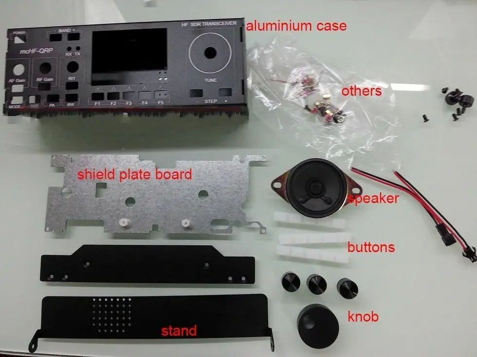 

Aluminum Case for mcHF SDR Radio UI RF V0.5 V0.6 + shield board +speaker+handle