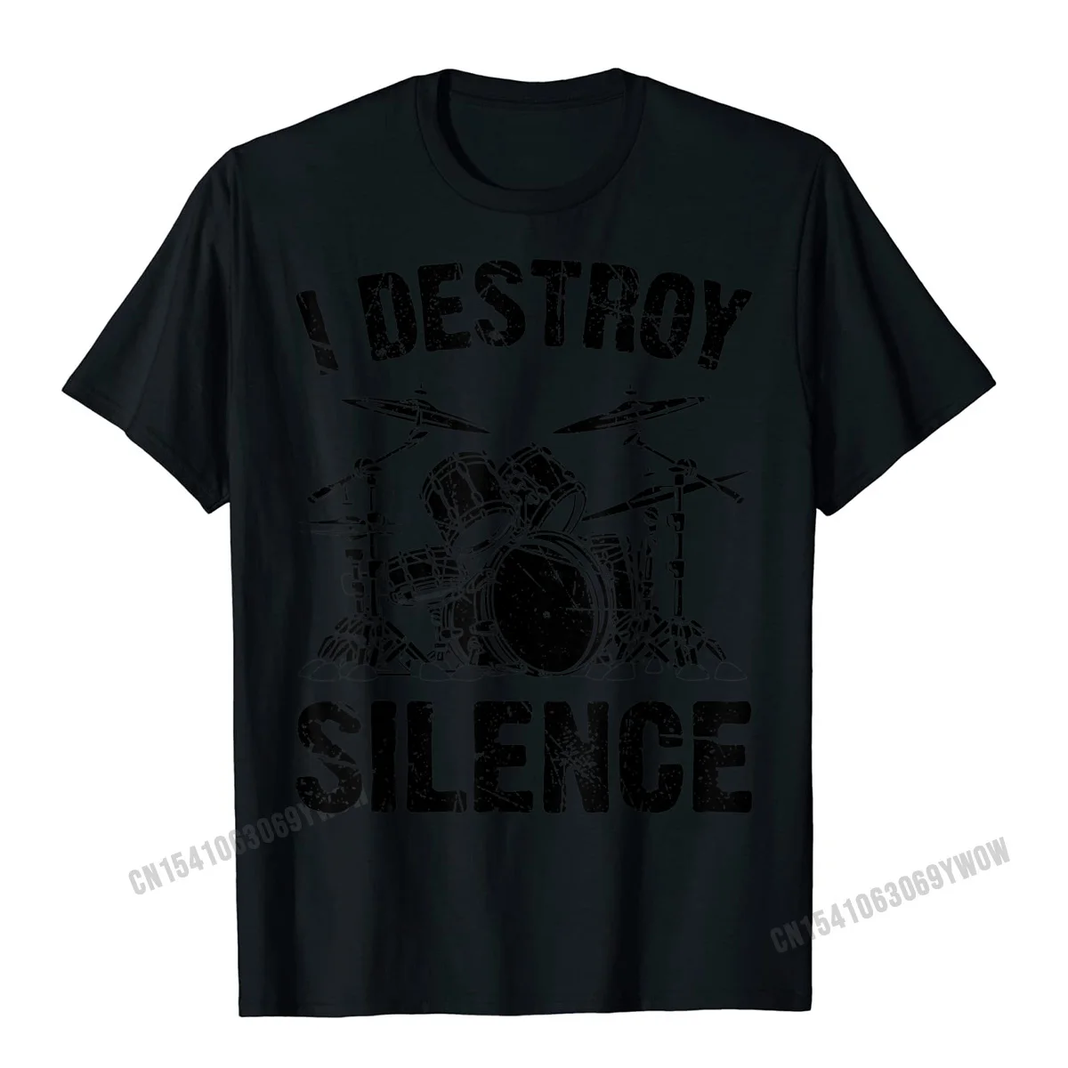 I Destroy Silence Drumming Vintage Drummer Drumset Drum Set T-Shirt New Arrival Men T Shirt Design Tops & Tees Harajuku Casual