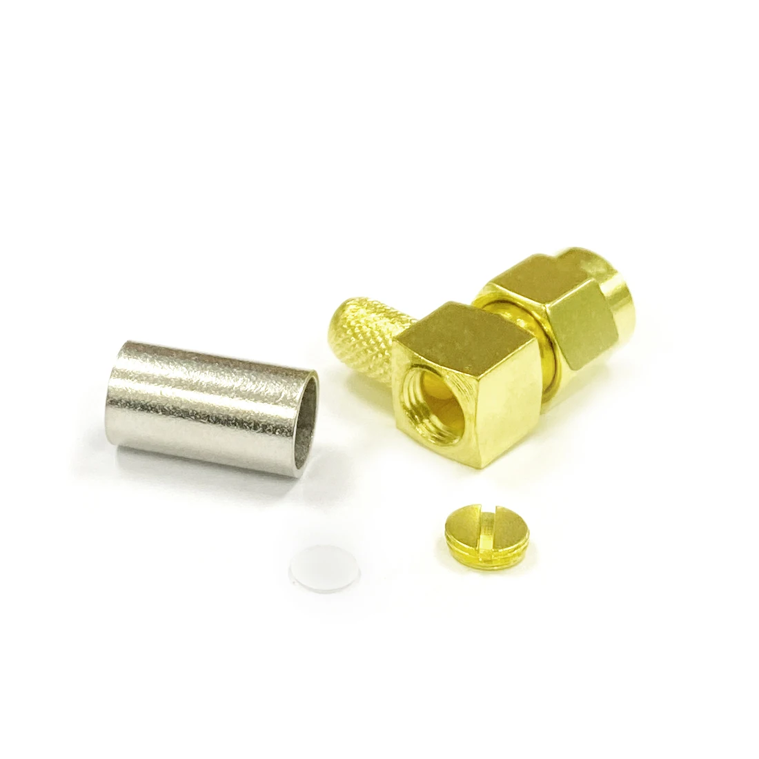 1pc SMA  Male Plug Coax Modem Connector Convertor Crimp  RG58  RG142  RG400 LMR195   Right  Angle  Goldplated NEW Wholesale