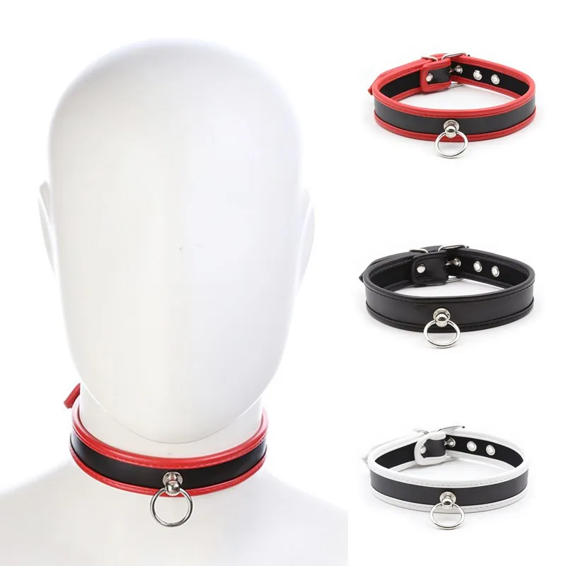 Puppy Gay Leather Collar Erotic Men\'s Sex Accessories Puppy Play Necklace Choker with O-Ring Fetish Sex Toys for BDSM Dog Slave