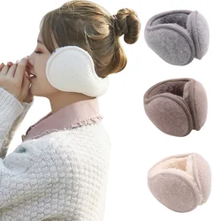 Winter Soft Fleece Earmuff Rabbit Plush Warm Foldable Women Men Ear Mask Collapsible Ear Muffs Ear Warmers Windproof Ear Cap