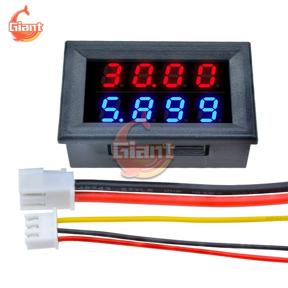 0.28 inch Mini LED Dual Digital Voltmeter Ammeter DC 100V 200V 10A Voltage Current Meter Tester Detector 4 Bit 5 Wires