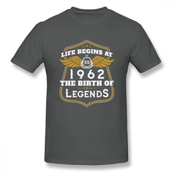 birthday gift t shirt Life Begins At 55 1962 The Birth Of Legends T Shirt Men Leisure T-Shirt Guys Punk Designer Streetwear