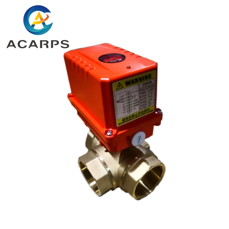 Válvula de Esfera Elétrica Motorizada Válvula de Esfera de Bronze Três Linha Dois Ponto de Controle em Way Dn50