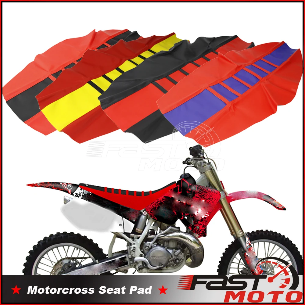 Red Off Road MX Enduro 800*460mm Seat Cover Pad Ribbed Traction Seat Skin Pad for Honda Gas Gas CRF XR Beta RR RS CR 125 250 450