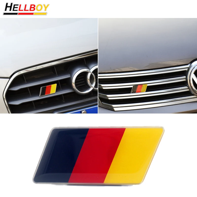 

Germany Flag Car Grille Emblem Sticker For Audi A3 A4 A5 A6 Car Body Decoration Decal For Volkswagen VW Golf 7 MK6 Polo GTI