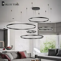 Moderne Led Hanglamp Indoor Verlichting Cirkel Ringen Opknoping Verlichting Voor Woonkamer Eetkamer Armaturen Led Hanglamp