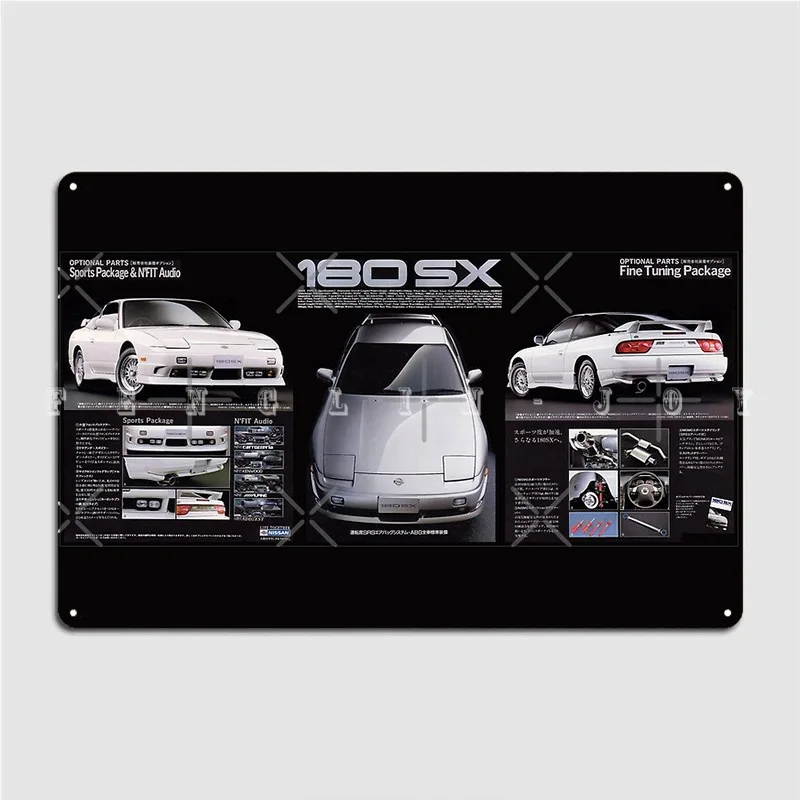 Japan 180sx Type-X Catalog Brochure Large Version Metal Plaque Poster Wall Cave Pub Garage Mural Painting Tin Sign Poster