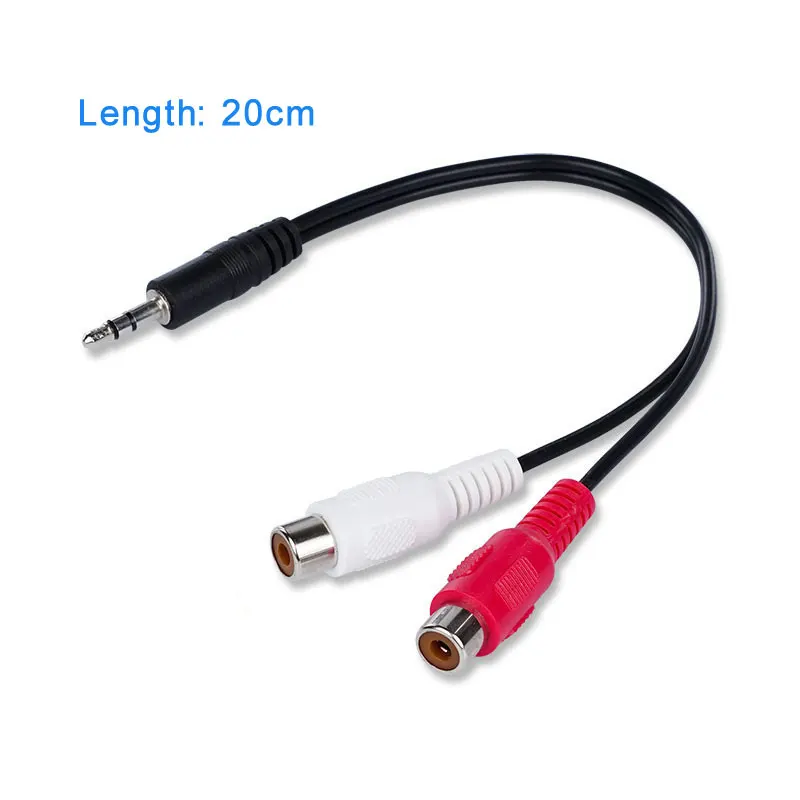 3.5 Jack męski do 2RCA 2AV kable Adapter Audio Stereo konwerter kabla żeńskiego Splitter kabel Adapter słuchawek do TV DVD VCD