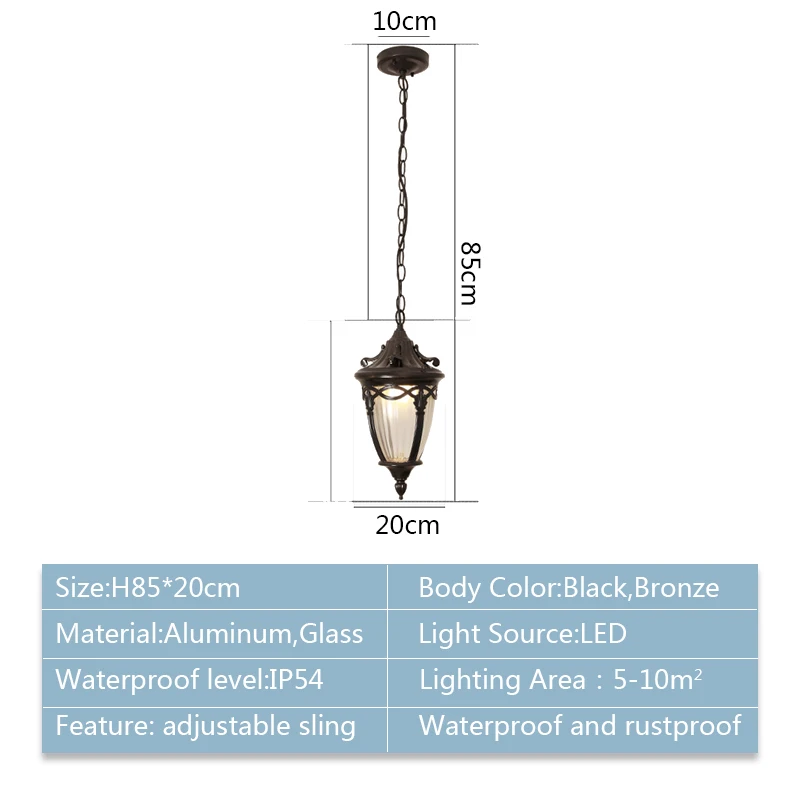 Imagem -06 - Vintage Estilo Industrial Lâmpada de Vidro Lustres ao ar Livre Loft Pendant Light Corredores Varanda Restaurante Luminária Europeu