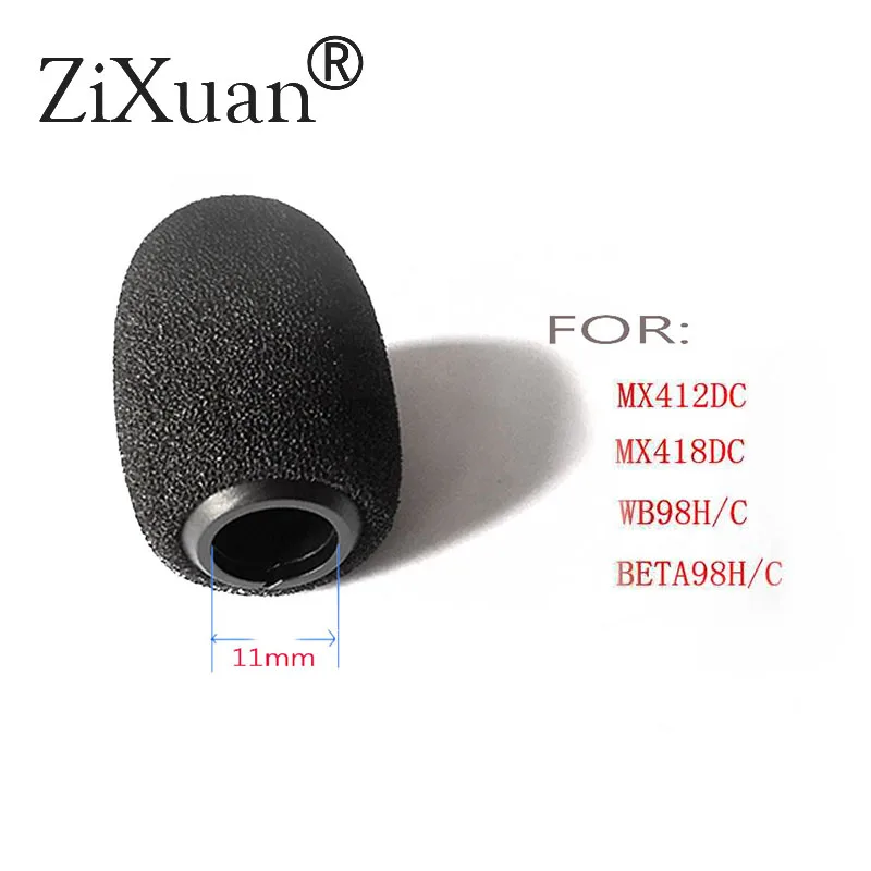 

10 X Black Sponge Snap-fit Form Windscreens For Shure MX418D/C MX412D/C WB98H/C BETA98H/C Instrument Gooseneck Microphone