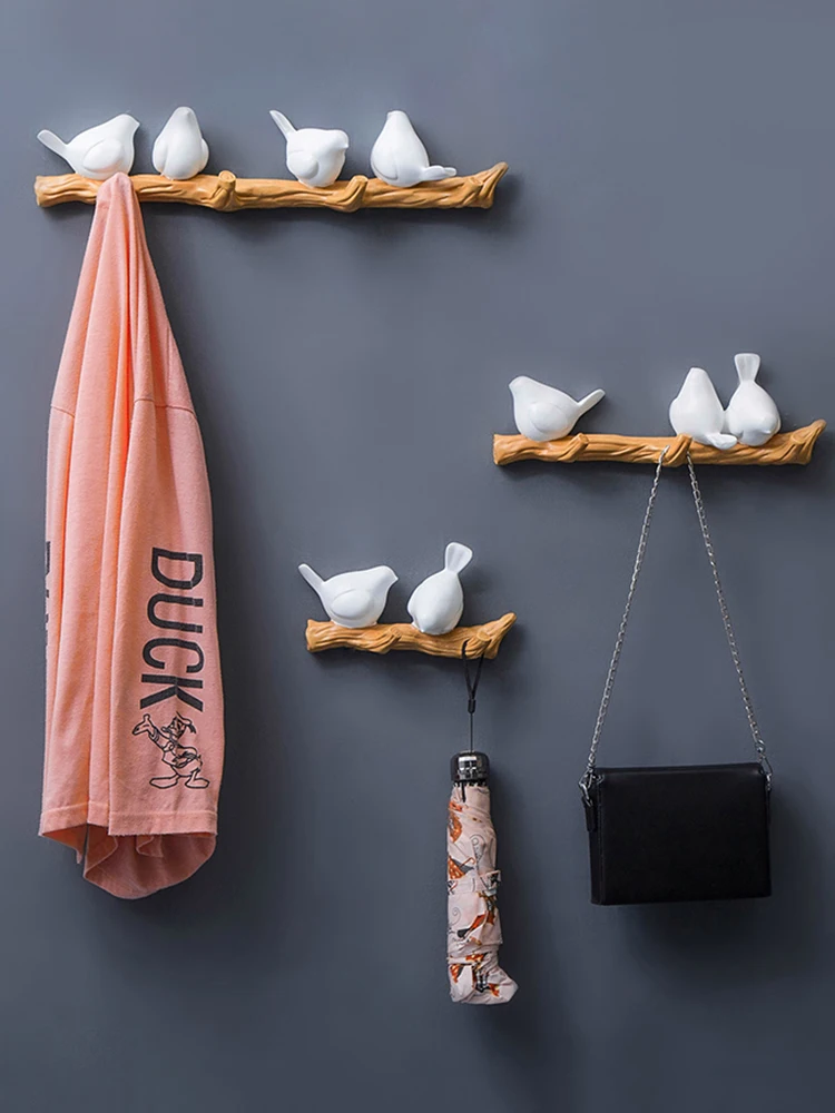 Nordic Simulation Bird Coat Hook Wall Hanger Hook Organizer for Hanging Keys Toys Towels Holder Rack