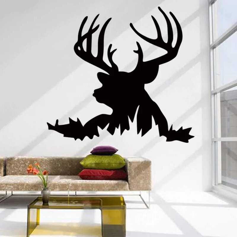 

Personalized Decals Deer Head Silhouette Vinyl Wall Bedroom Living Room Decorative Decor Art Mural