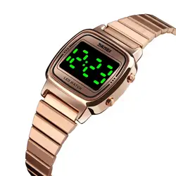 Women's Watch SKMEI Digital Watch Date LED light Display Electronic Watch Fashion Ladies Dress Wristwatch Waterproof Bracelet