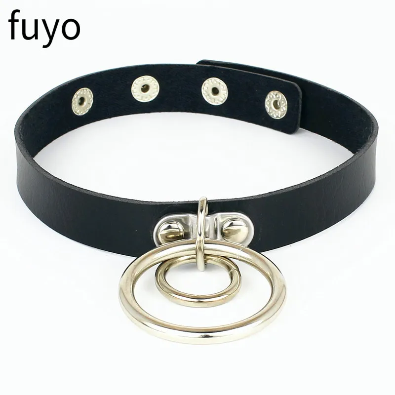 Schwarzes Kreuz Gothic Punk Pu Leder Halsband Halsketten Kragen Halskette Rock Schmuck für Frauen Mann