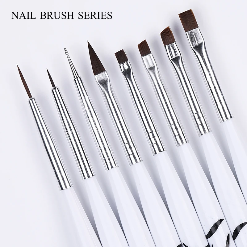 3/5/8pcs/Set Nail Brush Nail Art Acrylic Liquid Powder French Stripes Lines Liner Painting Design Brush Dotting Picking Pen Tool