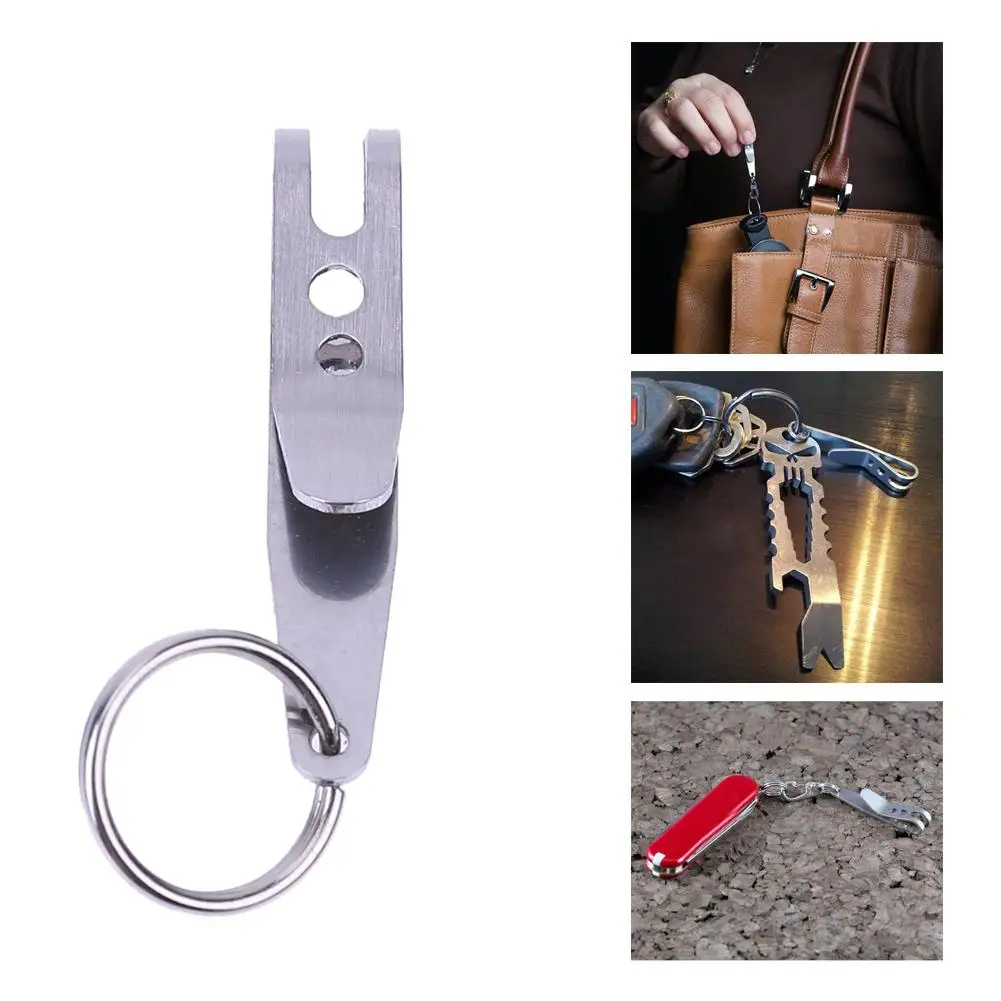 1-10PCS EDC Bag Gear Pocket Suspension Clip Mini Pocket Suspension Clip Hanger Stainless Steel with Key Chain Outdoor Equipment