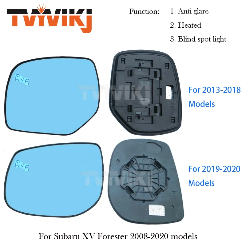 

1 пара боковых зеркал заднего вида, синие стеклянные линзы светильник кой слепой зоны для Subaru XV Forester 2008-2020, боковое зеркало с антибликовым покрытием