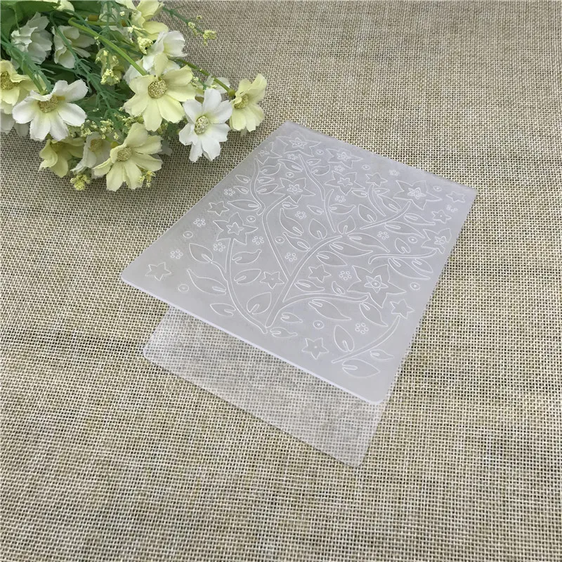 Star leaf background Flower print DIY Plastic Embossing Folders for DIY Scrapbooking Paper Craft/Card Making Decoration Supplies