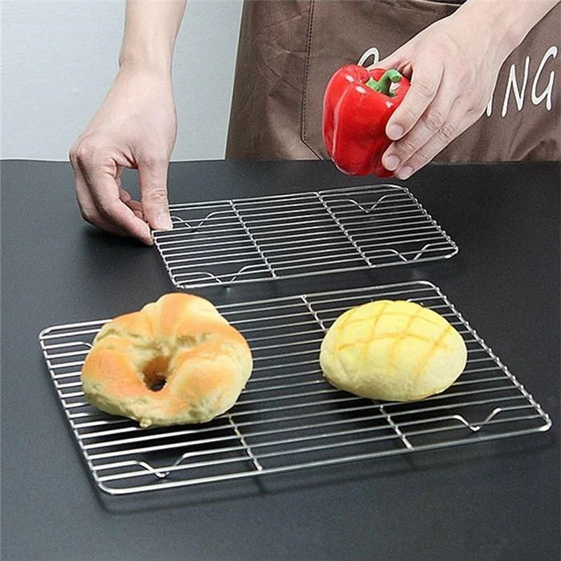 Stainless Steel Cake Cooling Rack Non-stick Baking Pan Bread Biscuit Tray Pizza Barbecue Food Grill Oven Shelf Kitchen Utensils