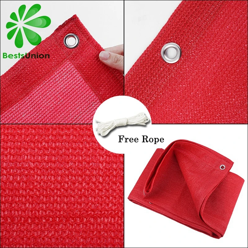 

Red Sunshade Net 95% Shading Rate Thicken Garden Sunscreen Net Anti-UV Heat Insulation Net Various Size