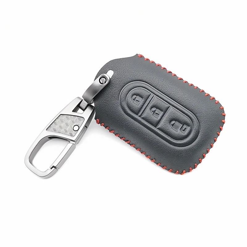 Praise Car Key Leather Case Cover Skin Fob Protect For Nissan NAVARA QASHQAI MICRA JUKE X-Trail Duke 3 Buttons Remote Keyless