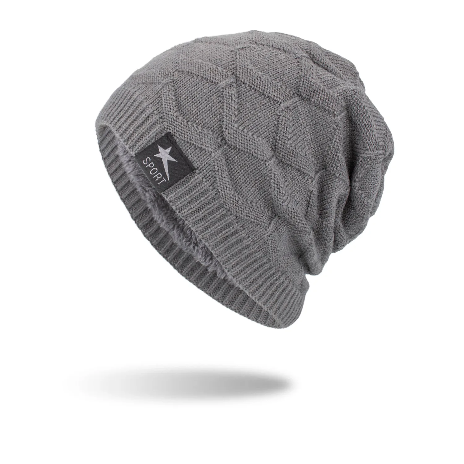 

Skullies Beanies Winter Hat Male Gorras Hombre Knitted Caps For Men Solid Color Pentagram Outdoor Sport Hats Bonnet Dropshipping