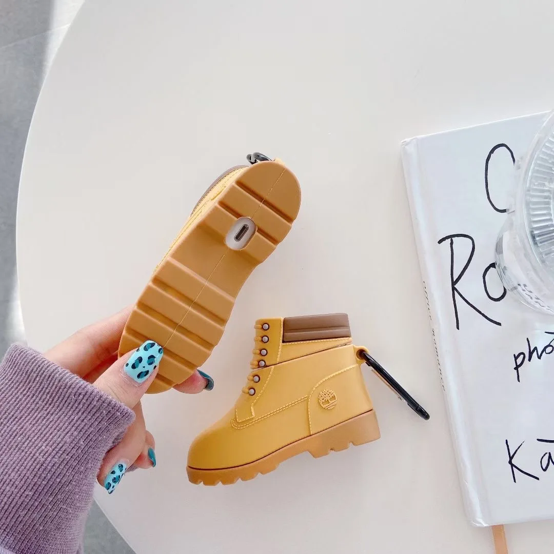 Super luxo ao ar livre sapatos caixa caso fone de ouvido para airpods 1 2 pro silicone macio sem fio bluetooth fones capa