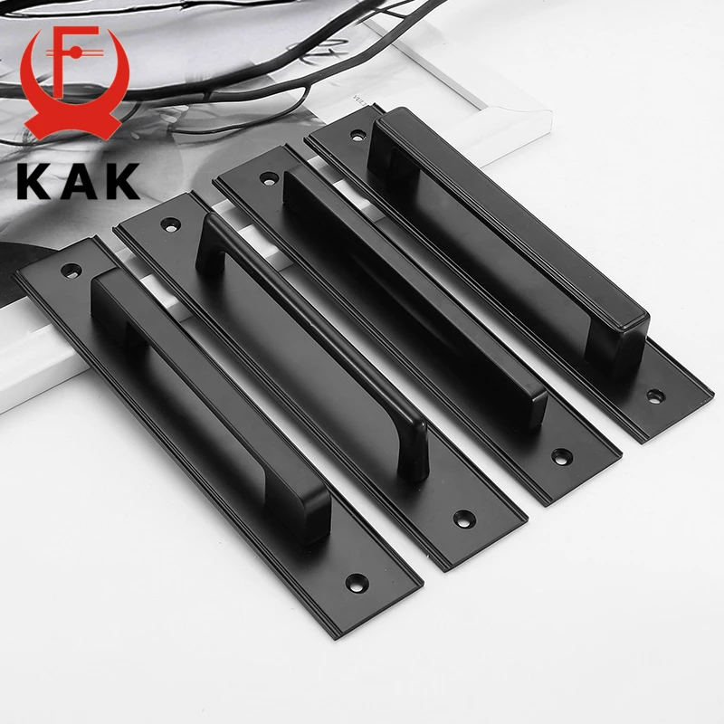 KAK Aluminium Alloy Black Door Handles for Interior Doors Bedroom Kitchen Door Pulls Furniture Handle Door Hardware