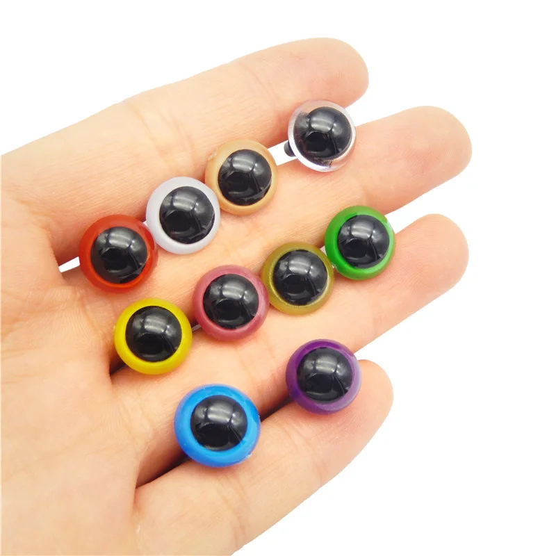 Julie Wang 20PCS In Pair 12mm Plastic Animal Safety Eyes Buttons With Washers For Toy Doll Eyeball Jewelry Making Accessory