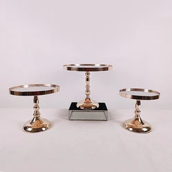 1pcs gold mirror  cake stand sets cupcake sweet table candy bar