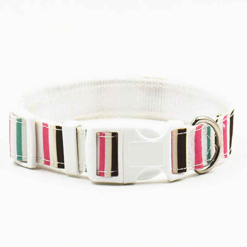 Nylon Stripe Style Puppy Dog Collar Leash Mixed Colors Choice Easy Fit Small Medium Dog Collar Lead Brands  S L