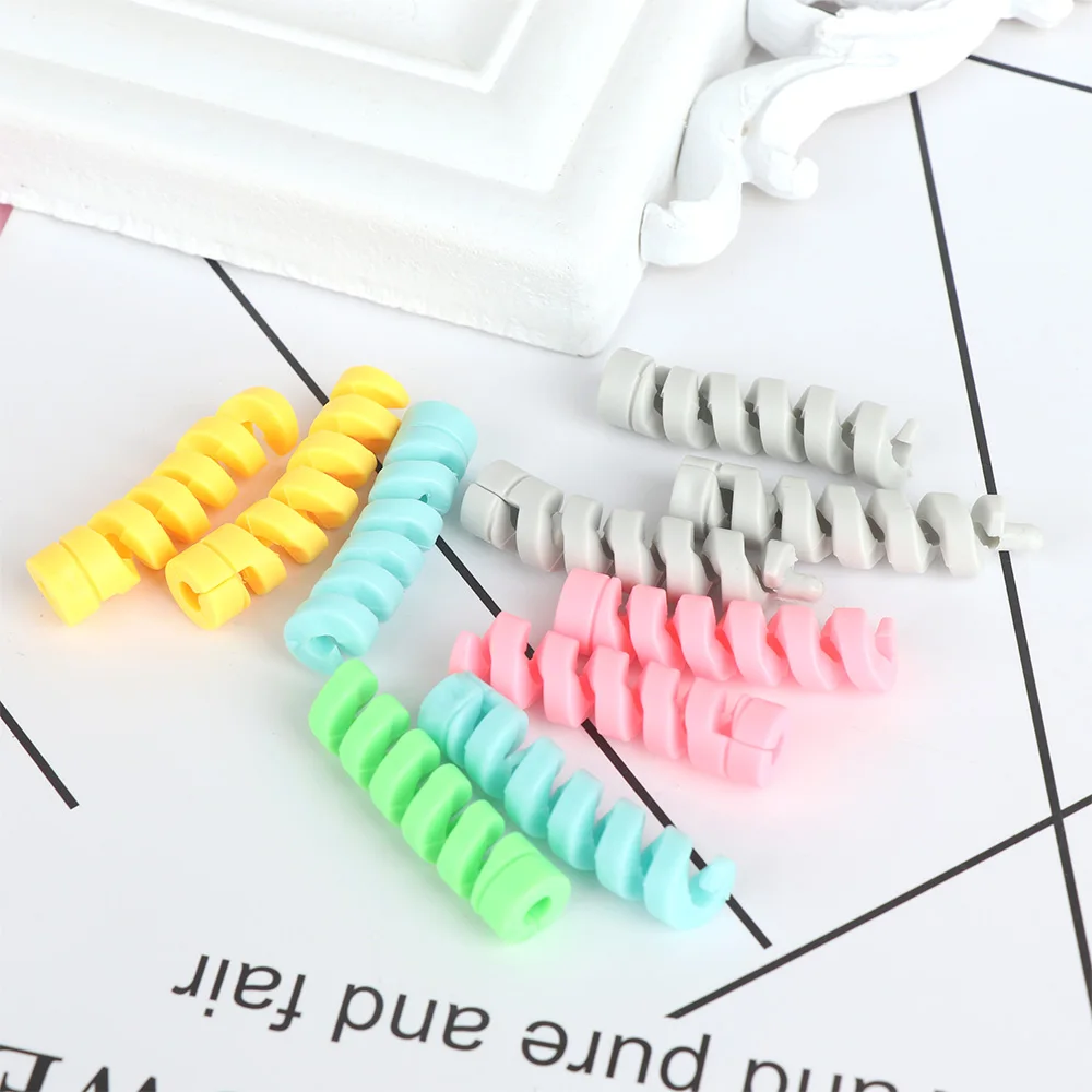 10pcs Spiral Cable Protector Desk Set Earphone Cable Organizer Wire Data Line Holder Winder Wrap Cord Desk Accessories