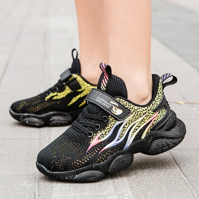 Children Casual Shoes Boys Light Sneakers Student Kid Summer Size 5 8 9 12 13 Years Old Mesh Sport Footwear Autumn Spider 7-12y