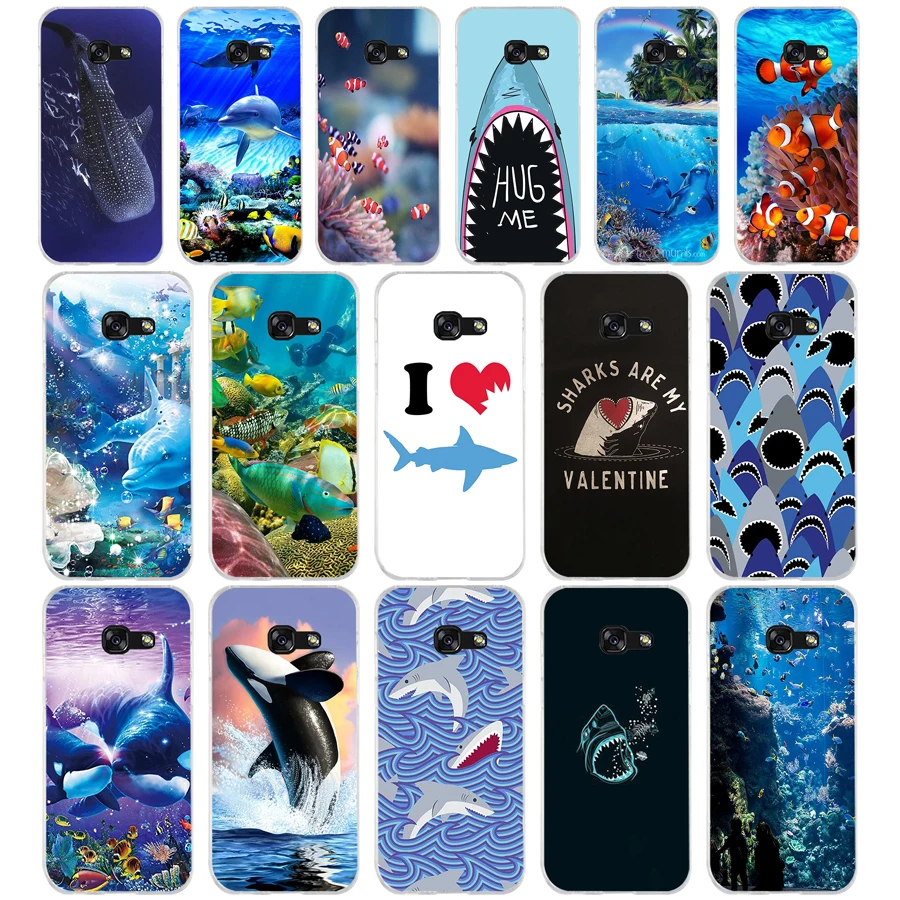 254FG ocean Whale Sharks fish   Soft Silicone Tpu Cover phone Case for Samsung a3 2016 a5 2017 a6 plus a7 a8 2018 s6 7 8 9