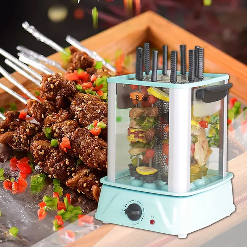 

Electric BBQ Kebab Grill Machine Automatic Rotating Barbecue Smokeless Oven Rotisserie Roast Domestic Lamb Skewers Heating Stove