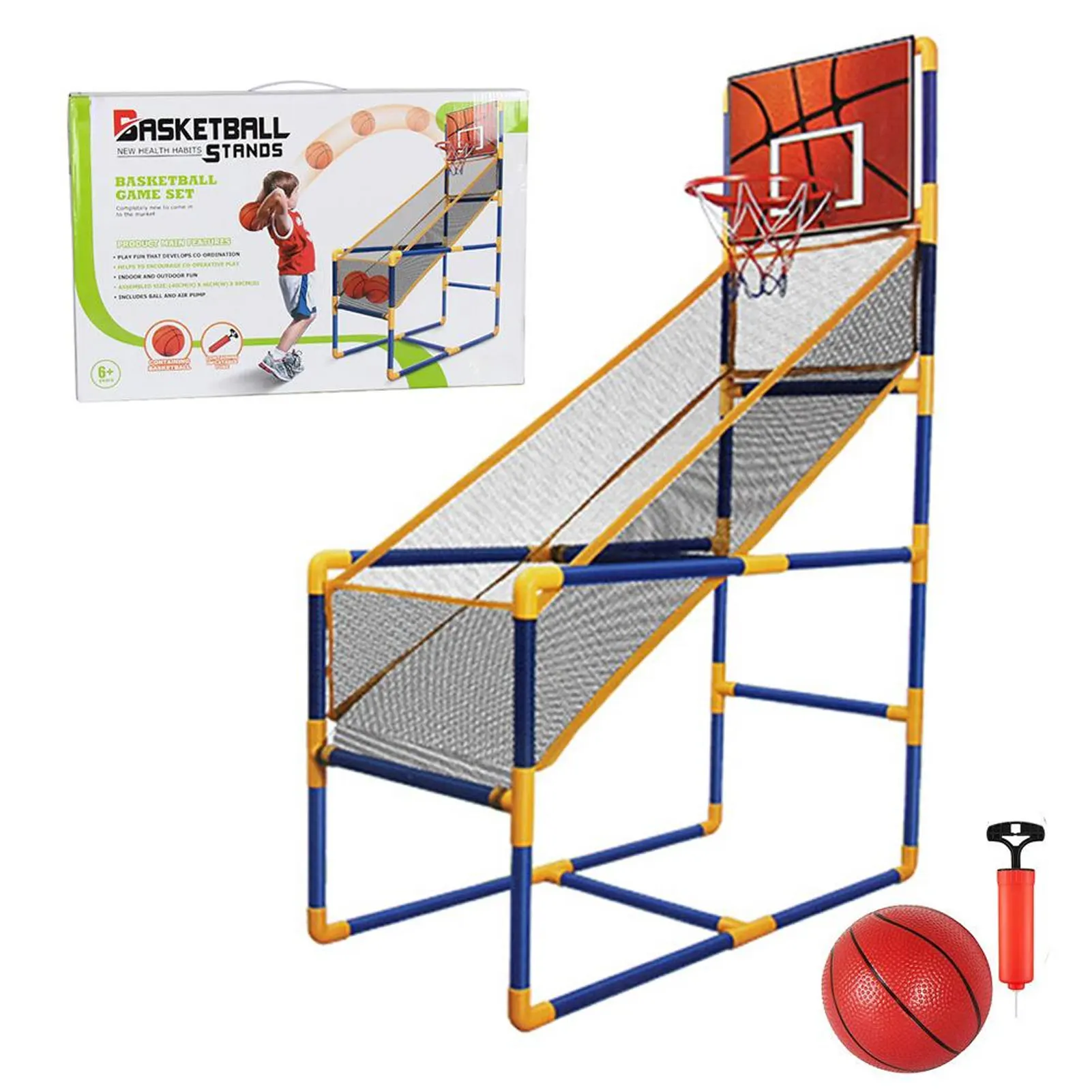 Basketball Stands Height Adjustable Kids Basketball Goal Hoop Toy Set Basketball For Boys Training Practice Accessories