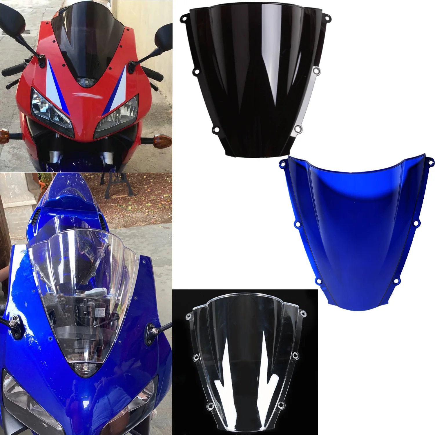 Parabrisas de motocicleta resistente a los arañazos, pantalla de viento para HONDA CBR600RR F5 2003 2004