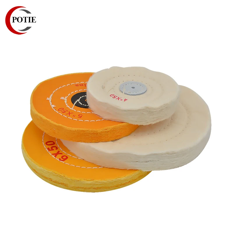 Wholesale Jewelry Tools White Yellow Cloth Buffing Wheels Grinder For Gold Silver Jewelry Metal Wood Polishing Abrasive Tools