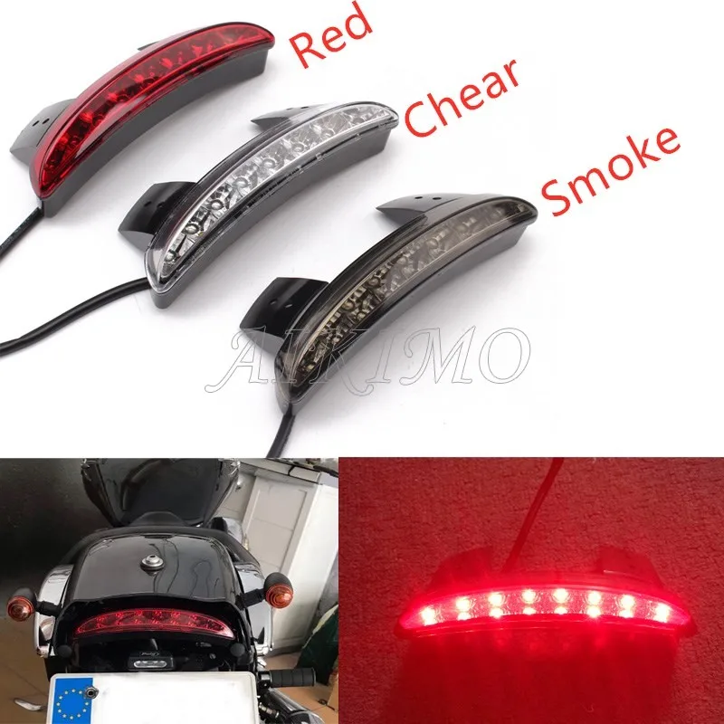 For Harley Touring Sportster XL 883 1200 Motorcycle Lights Rear Fender Edge Red LED Brake Tail light Cafe Racer Motorcycle