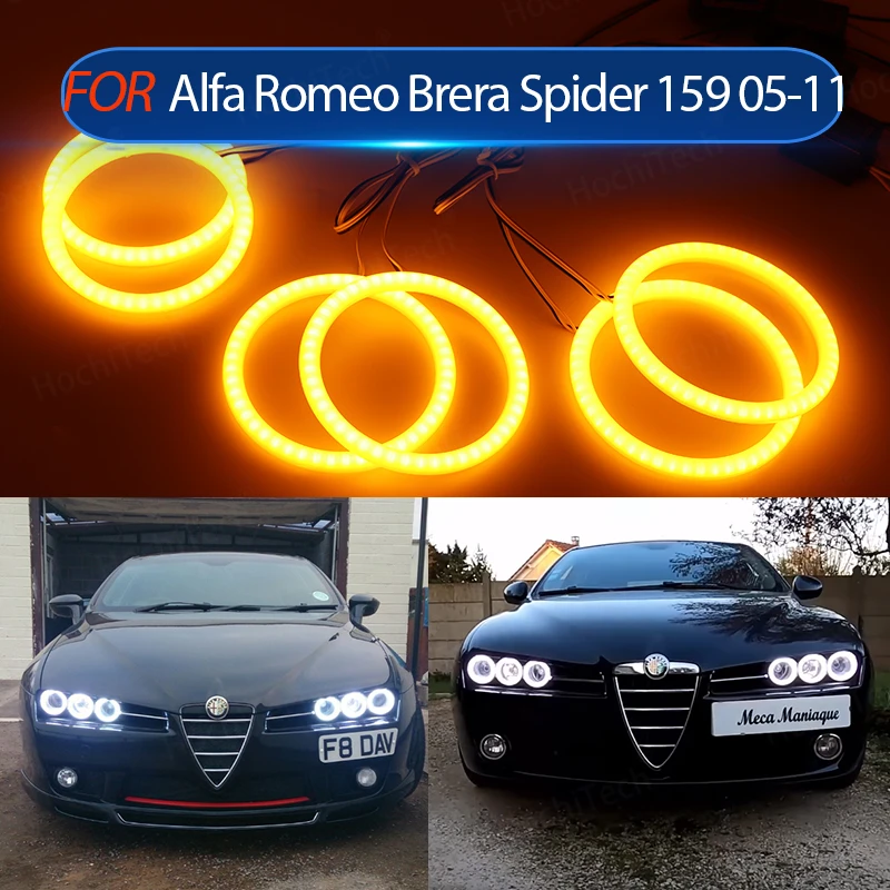 

6 шт., суперъяркие яркие дневные фотообои для автомобиля Alfa Romeo светильник 159 2005-2011, комплект колец с ангельскими глазами