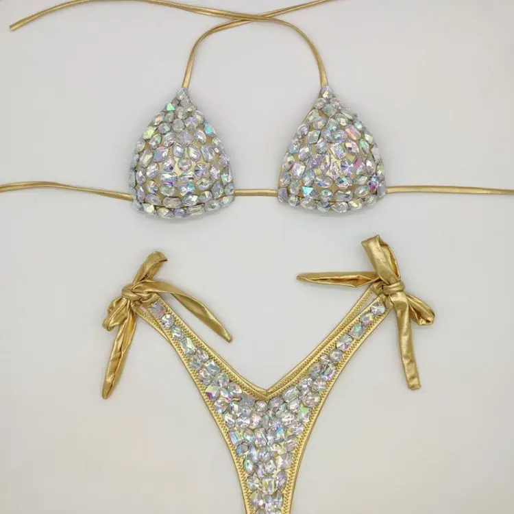 2020 venus wakacje nowy bandażowy strój kąpielowy damskie seksowne bikini diament rhinestone strój kąpielowy kostiumy kąpielowe