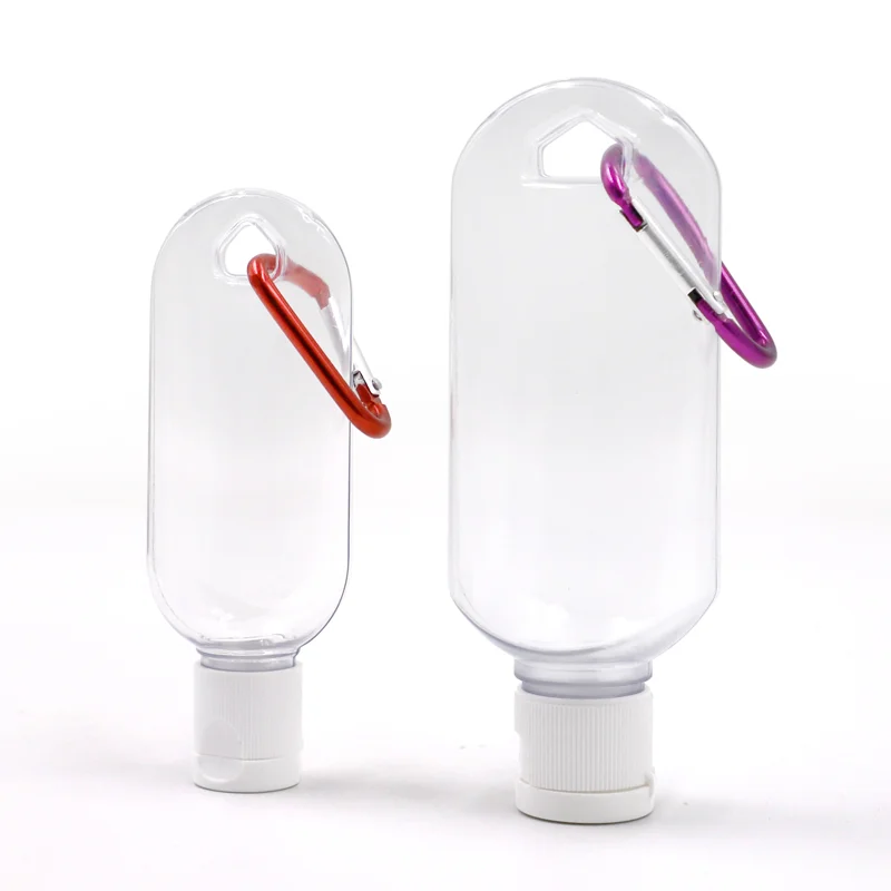 

10Pcs/Lot 30ml 60ml Empty Refillable Bottle With Key Ring Travel Transparent Plastic Perfume My Small Hand Sanitizer Bottle