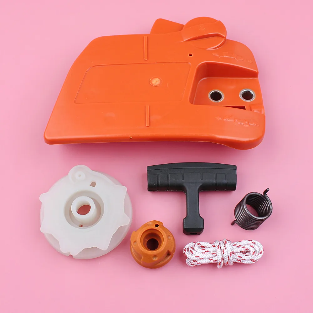 Corrente Freio Embreagem Roda Dentada Tampa Lateral Motosserra Recoil Starter Polia Alça Aperto Hub Primavera Kit Apto para Husqvarna 235 236 240