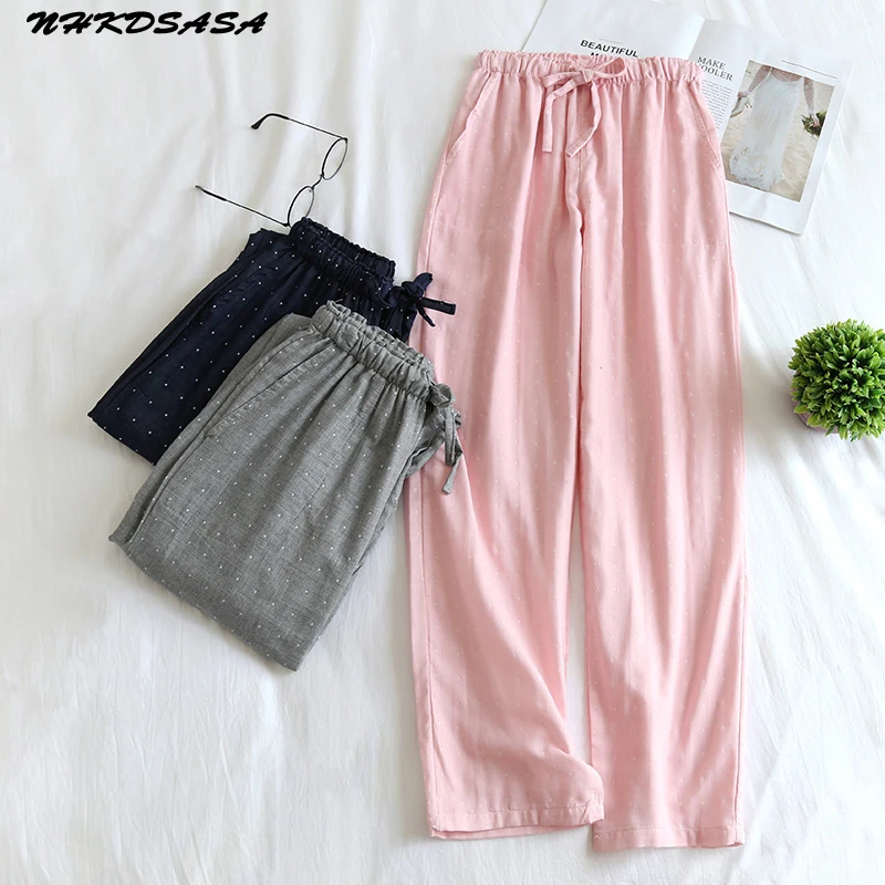 NHKDSASA Women's Pants Couple's Pajama Harajuku For Adluts Oversized Home Furnishing Cotton Trousers Men Sleep Bottom Home Wear