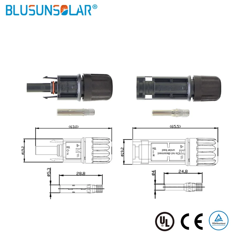 20pairs/set 1500V Solar Panel Cable Connector (male +female) Waterproof Connector PV Cable Connector  2.5mm, 4mm and 6mm