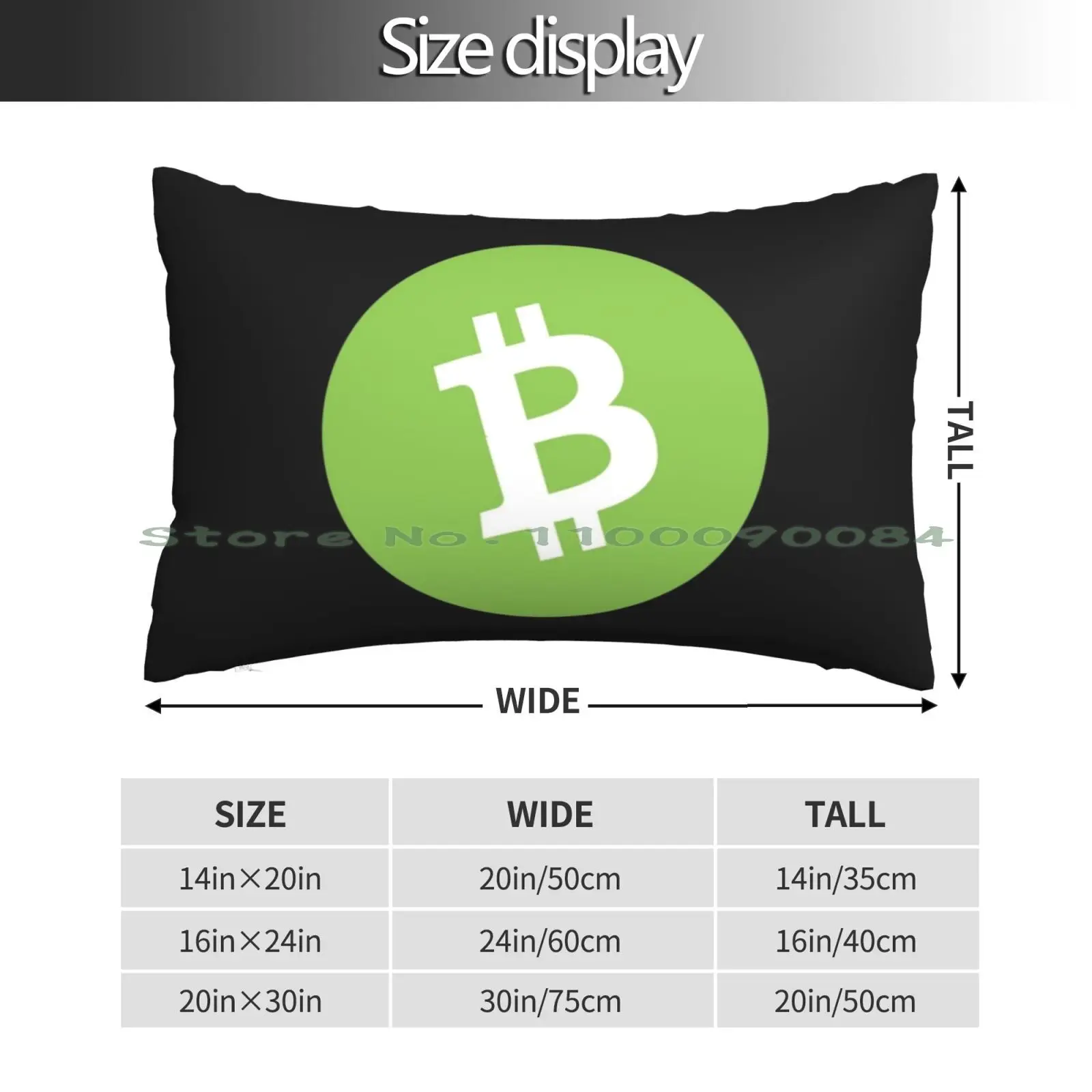 Large Hd Bitcoin Cash Logo | Crypto Bch Logo Pillow Case 20x30 50*75 Sofa Bedroom Eva Queen Kikoto We Fleek Bramisto Aya