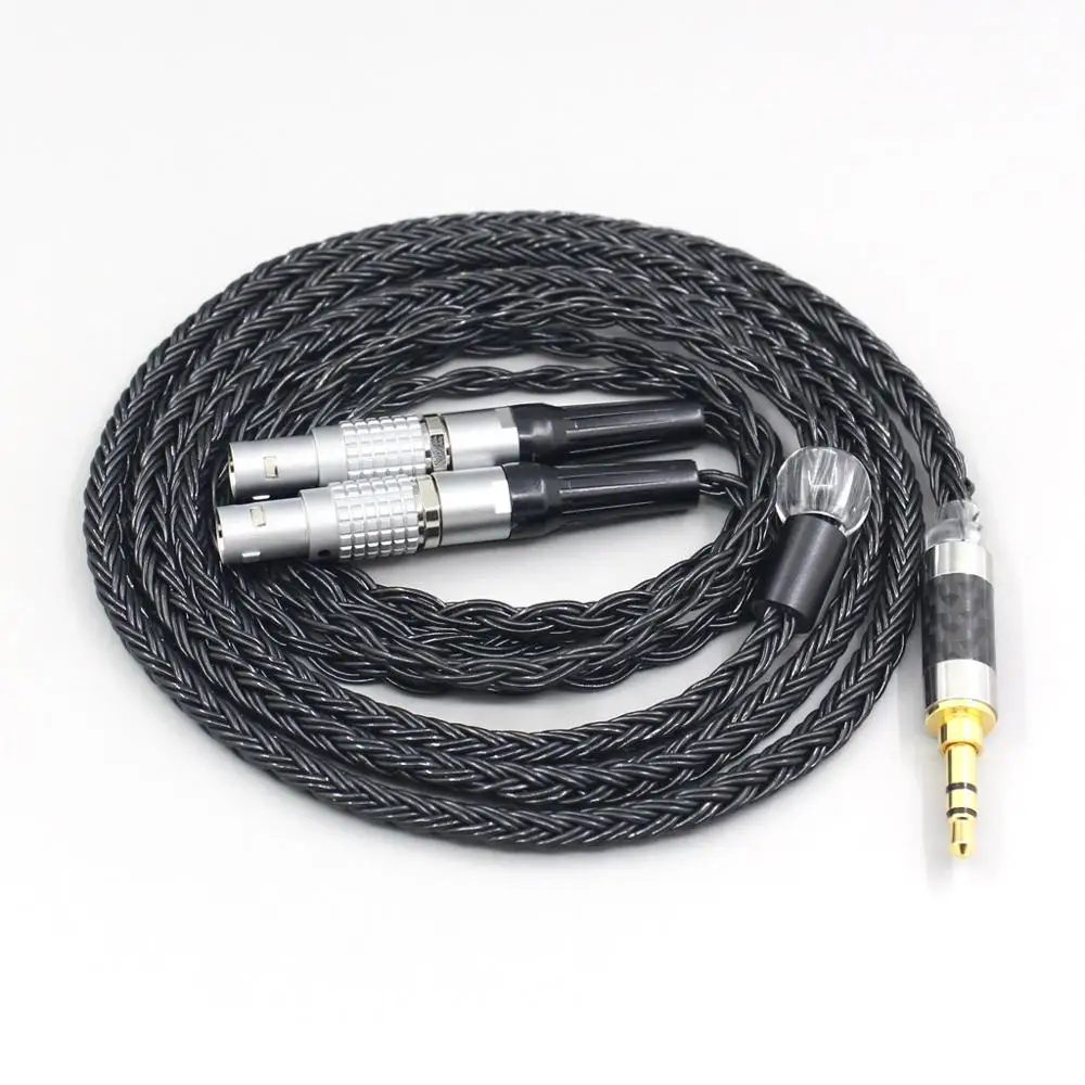 LN00742716 Core 7N OCC Black Braided Earphone Cable For Focal Utopia Fidelity Circumaural Headphone