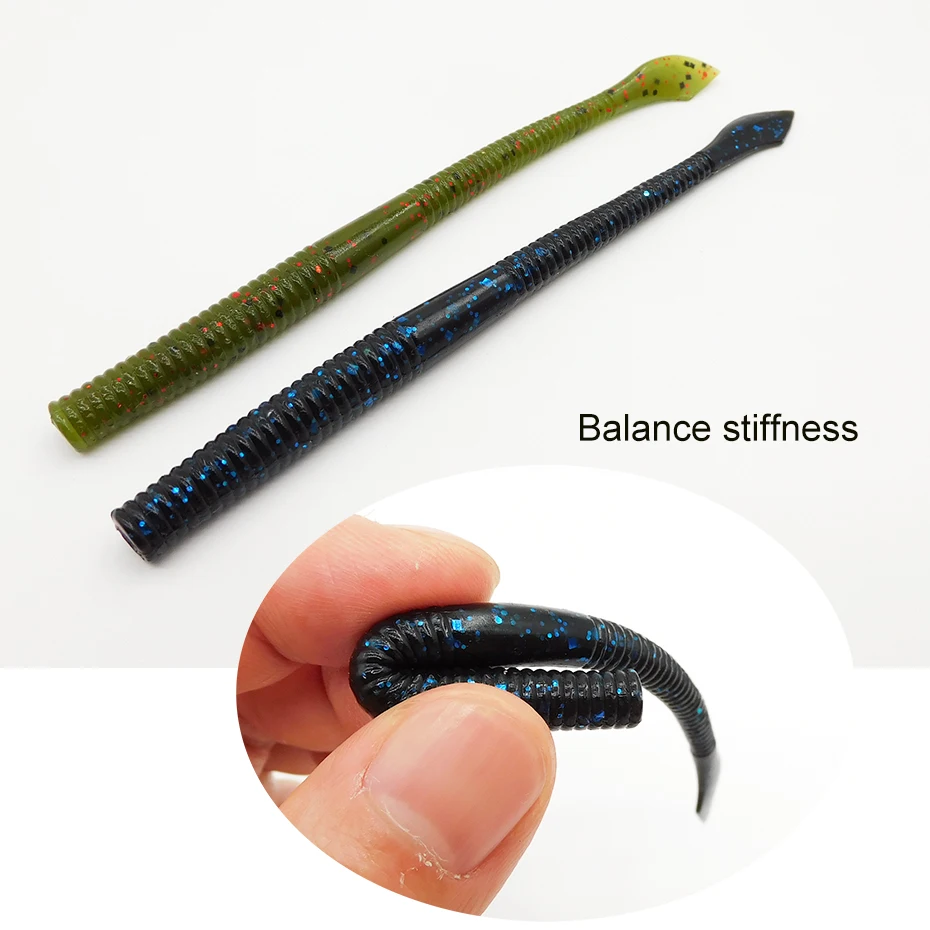 ESFISHING Soft Baits Worm Lures Cutty 100mm 10pcs 2.9g Fishing Lure Crankbait Fishing Trout Pike Catfish Pesca Artificial